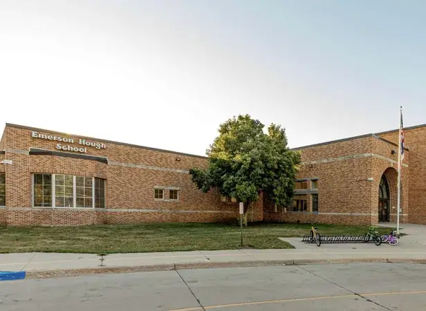 Front of emerson hough school building
