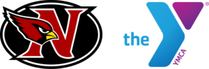 Newton Cardinals logo next to the YMCA logo with the word “the” in between